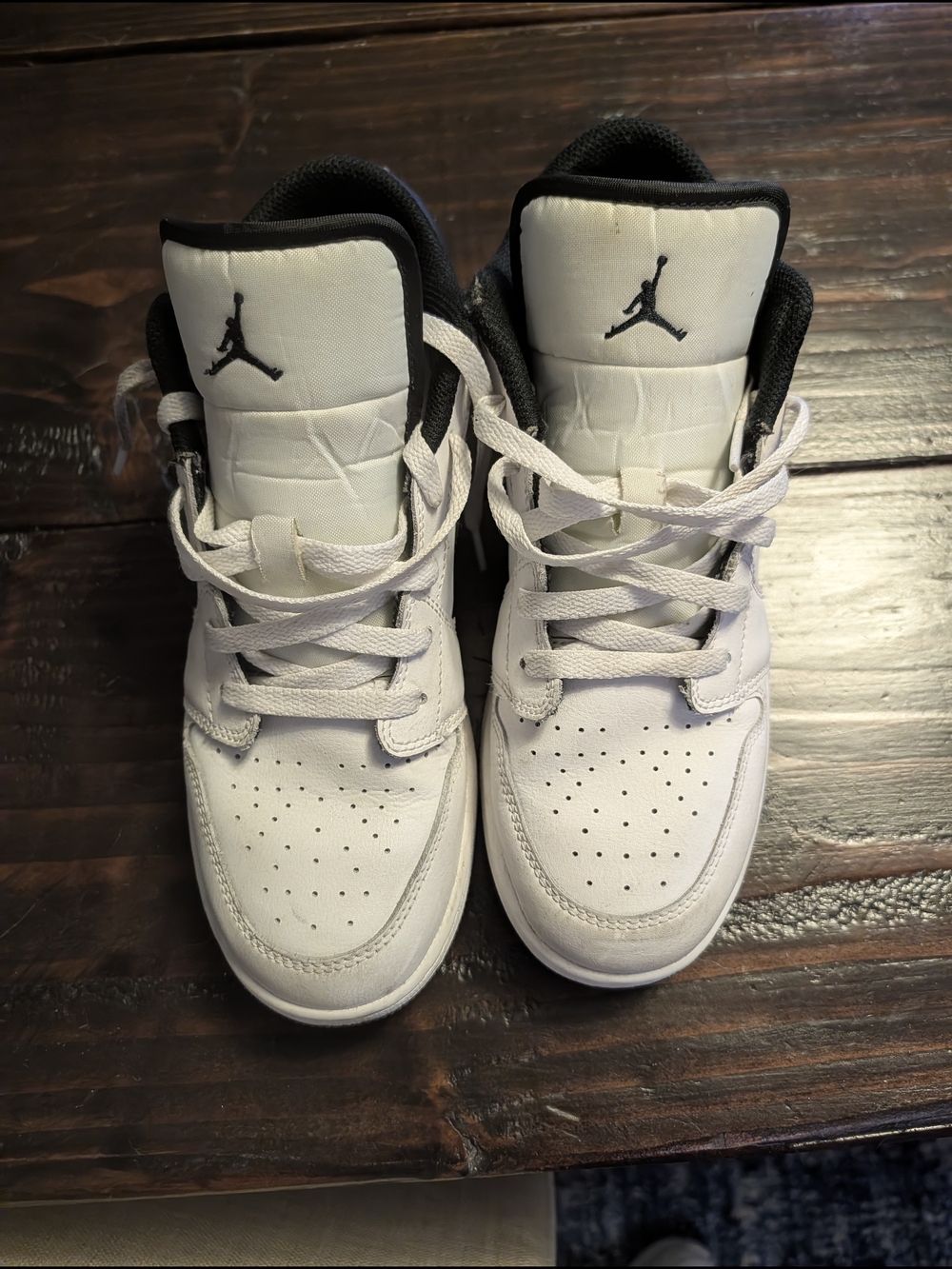 Jordan Kids White and Black Mid-Top Sneakers